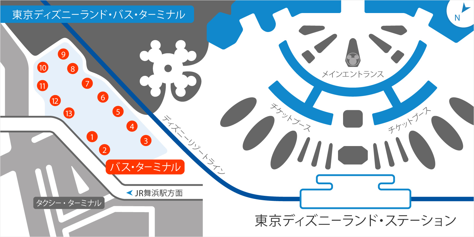 東京ディズニーランドバスのりばの地図