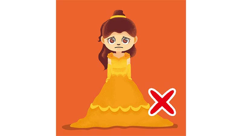 丈が長すぎる、幅が広すぎる コスチュームや装飾