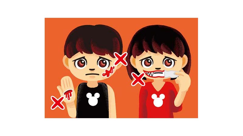 顔がわからなくなるコスチューム、アイテム、メイク