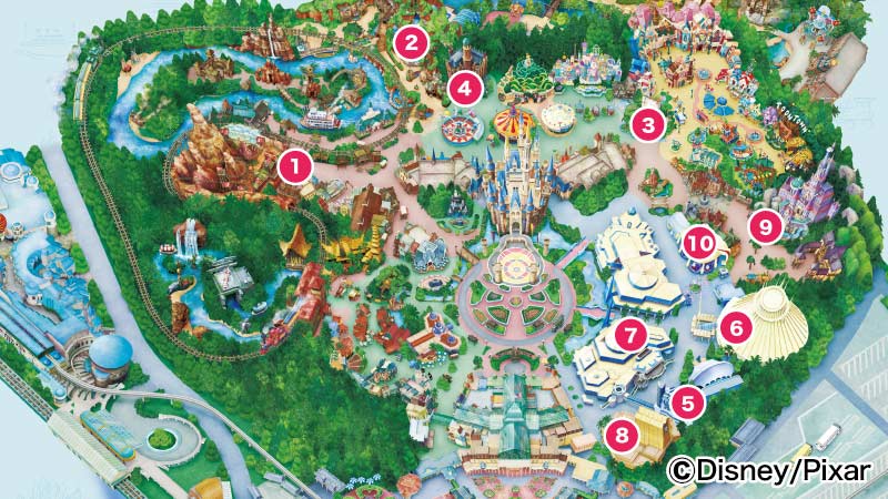 東京ディズニーランド「アトラクション利用券」対応アトラクション 一覧マップ