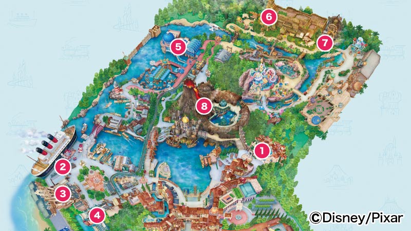 東京ディズニーシー「アトラクション利用券」対応アトラクション 一覧マップ