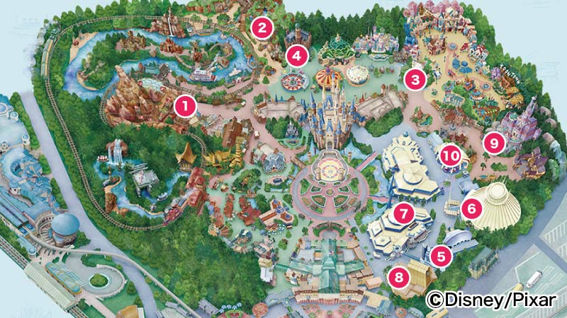 東京ディズニーランド「アトラクション利用券」対応アトラクション 一覧マップ