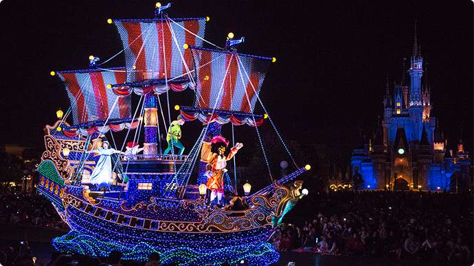 14．Nighttime Parade "Tokyo Disneyland Electrical Parade Dreamlights"のイメージ