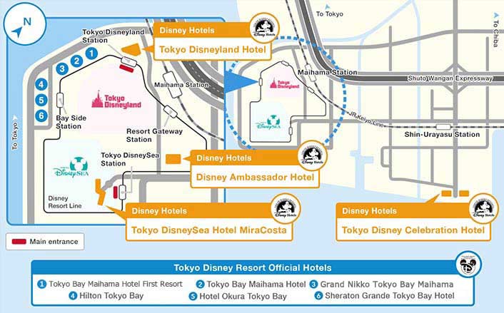 Hotels located within Tokyo Disney Resort