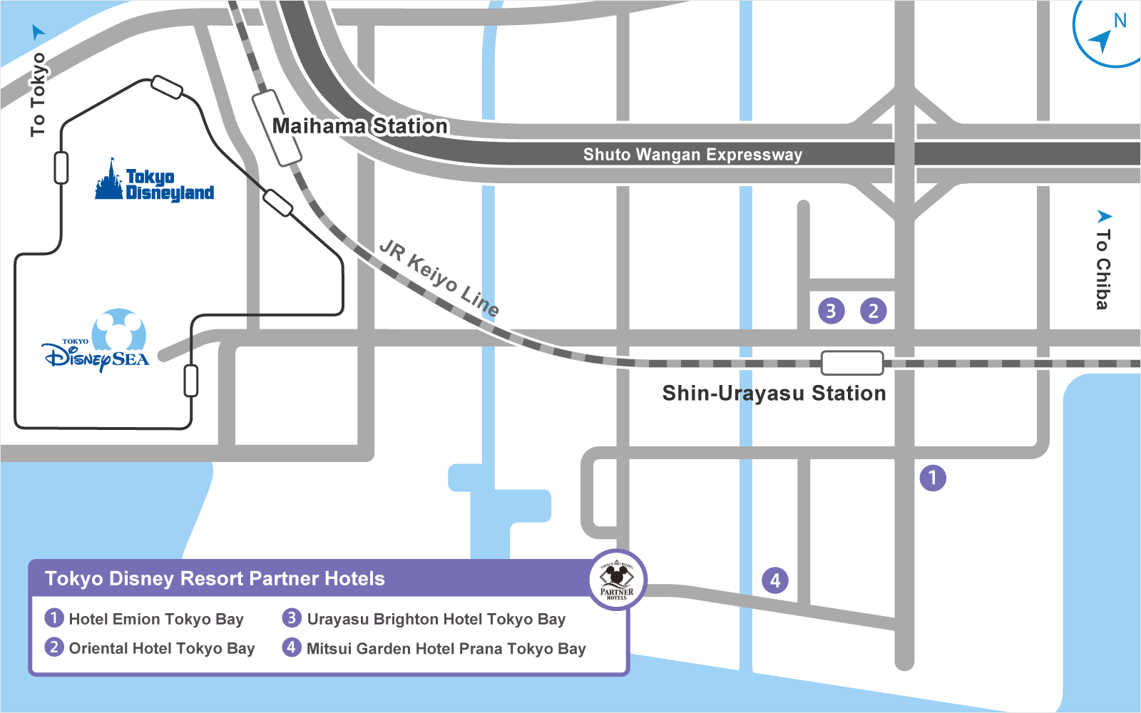 General location of the hotels