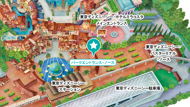 東京ディズニーシーの専用エントランスのイメージ