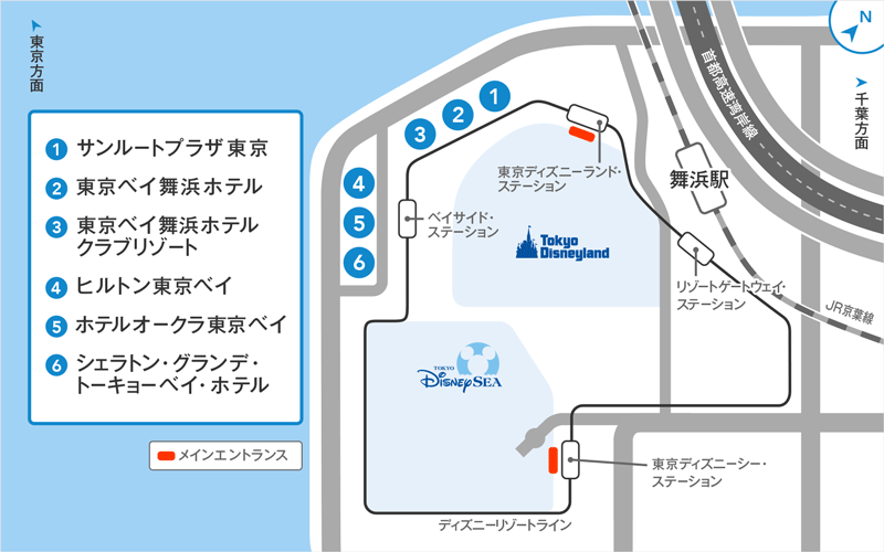 ディズニーアンバサダーホテルの地図画像