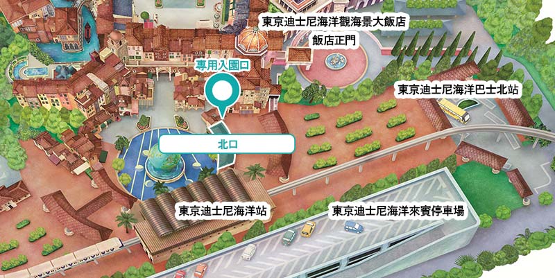 遊客可由位於北口的專用入園口