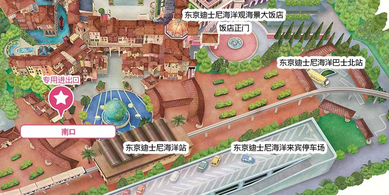 遊客可由位於南口的專用入園口