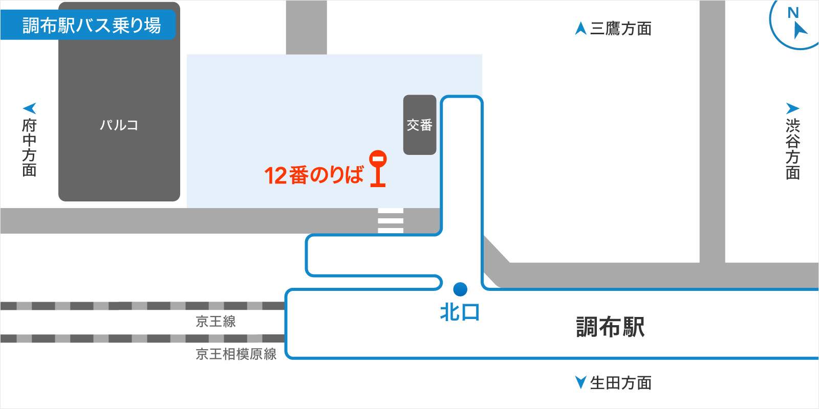 調布駅バス乗り場の画像