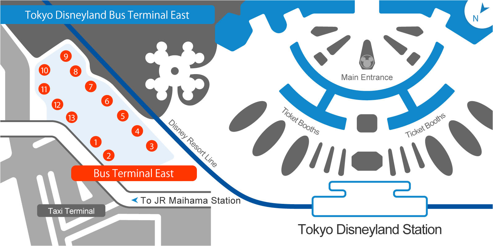 Tokyo Disneyland Bus Terminal East map