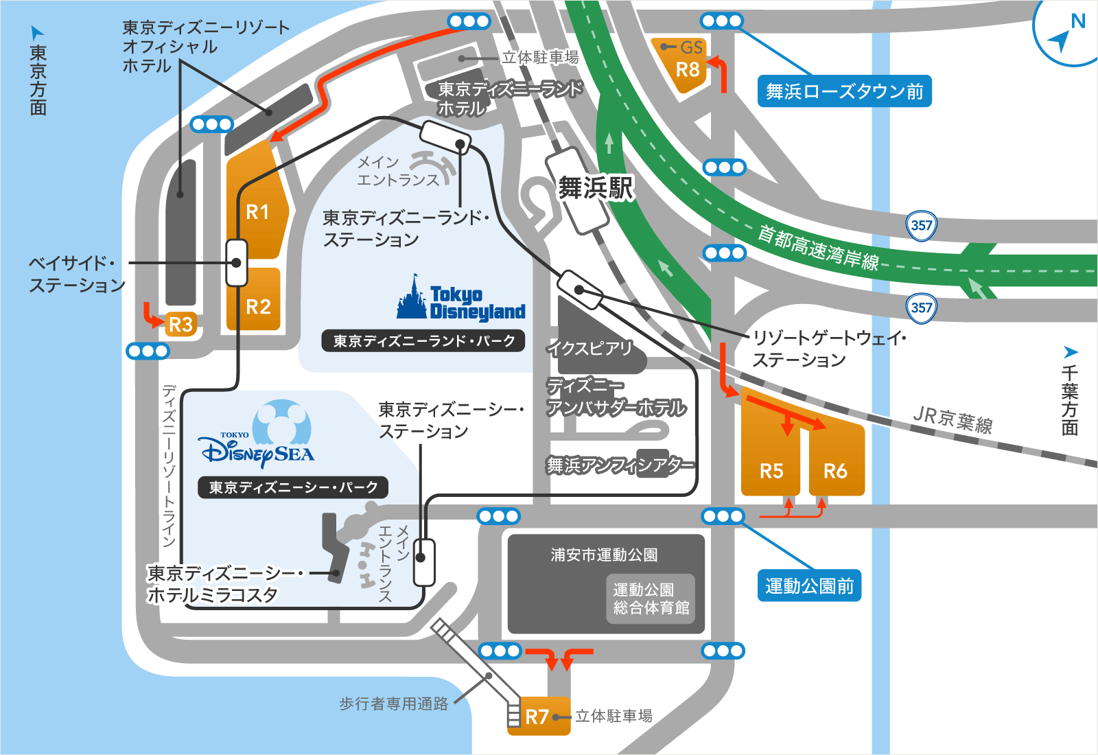 リゾートパーキング第1、2、3、6、7、8の場所