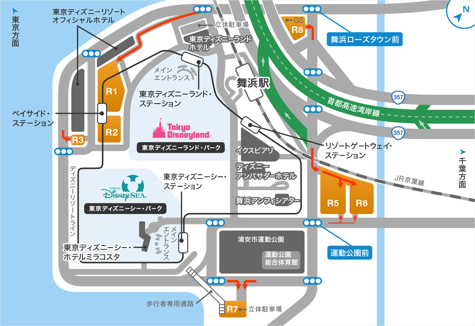 リゾートパーキング第1、2、3、6、7、8の場所
