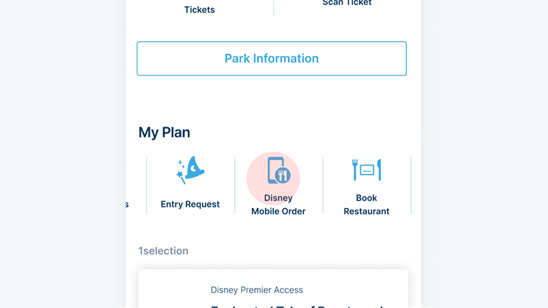 歡迎由東京迪士尼度假區官方 App（英文版）的「Disney Mobile Order」（迪士尼行動點餐）進入「Select Restaurant」（選擇店舖）的頁面，以瞭解詳情。