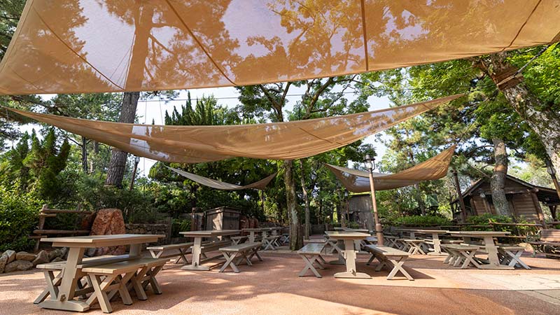 Relax in a shaded spot under a tarp