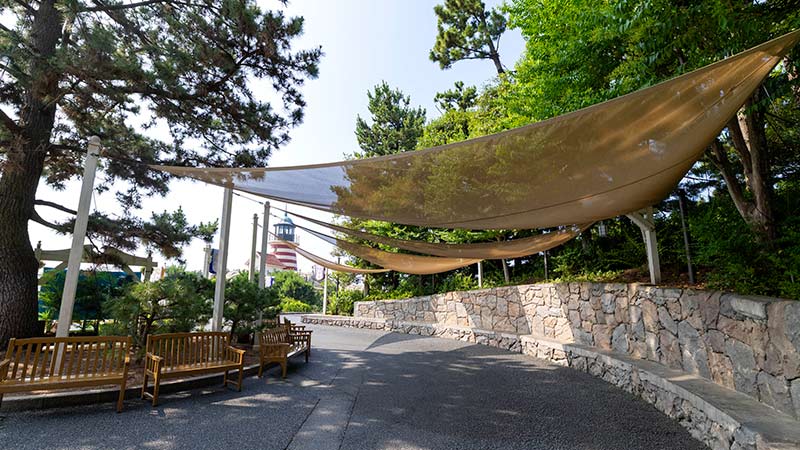 Relax in a shaded spot under a tarp