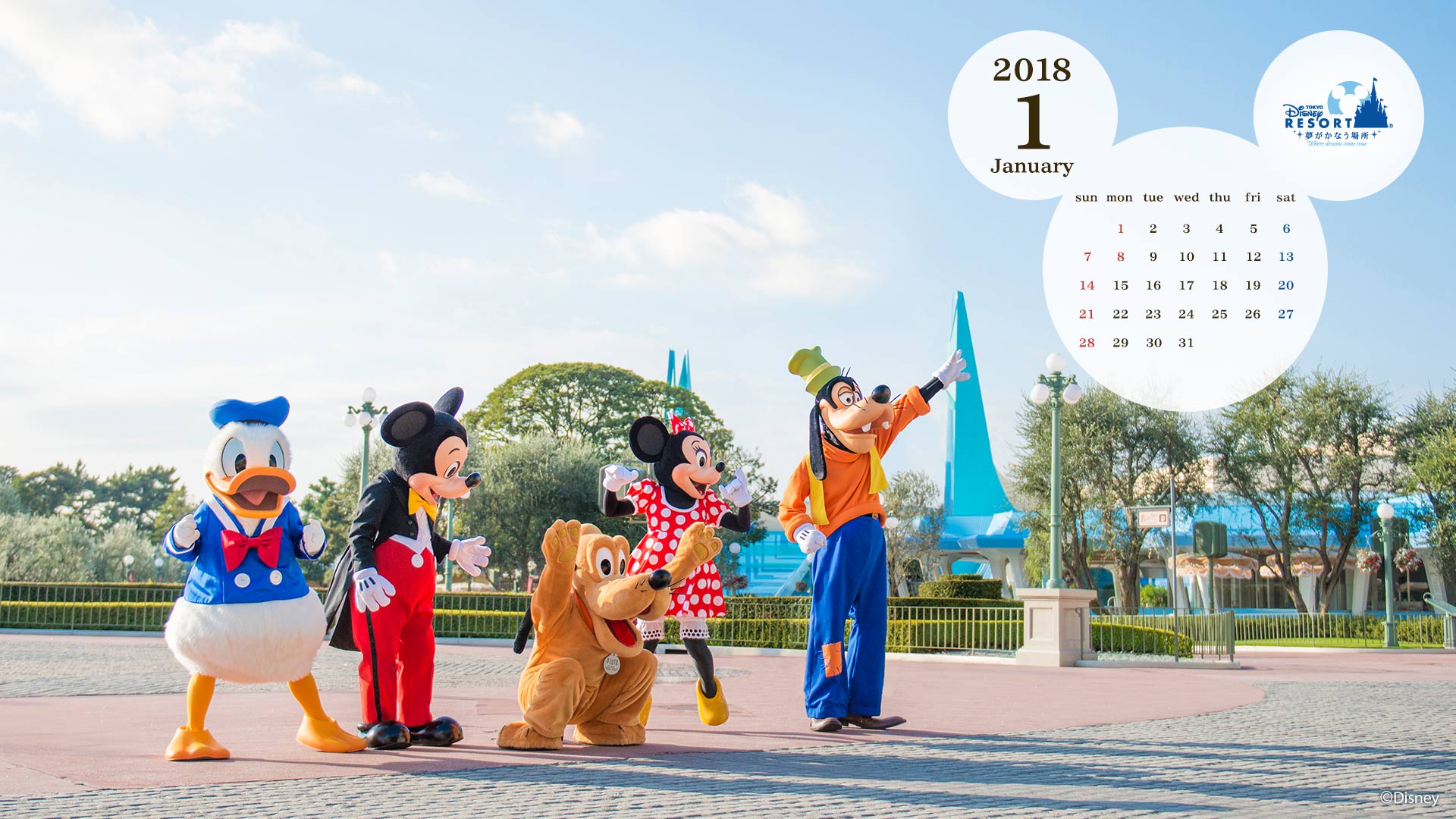 公式 壁紙カレンダー 東京ディズニーリゾート