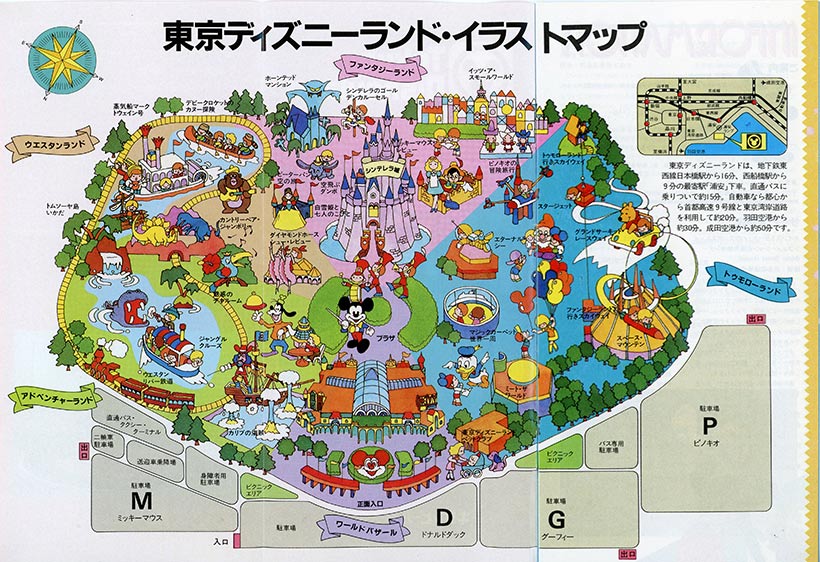 1983年の東京ディズニーランドのマップ画像