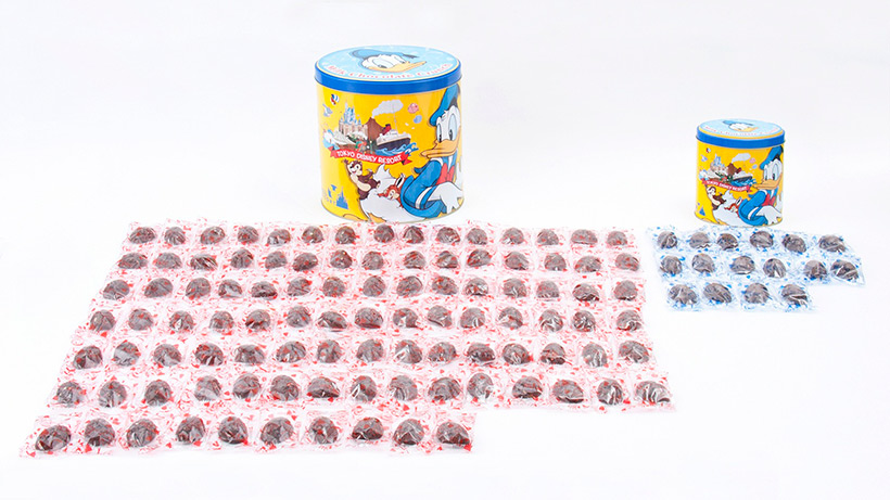 100粒入りと16粒入りのチョコレートクランチを比較した画像