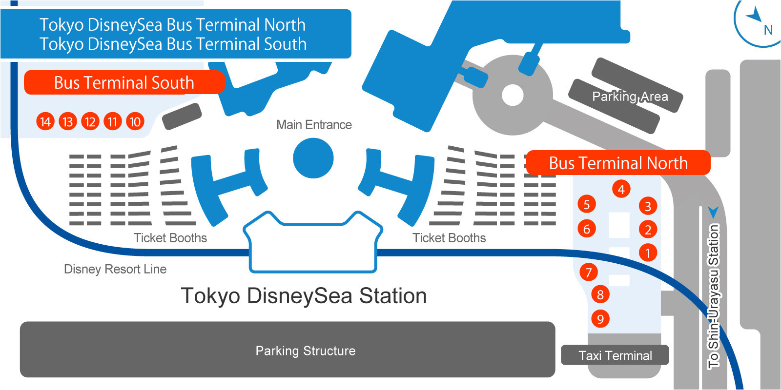 東京ディズニーシー・バス・ターミナルの地図
