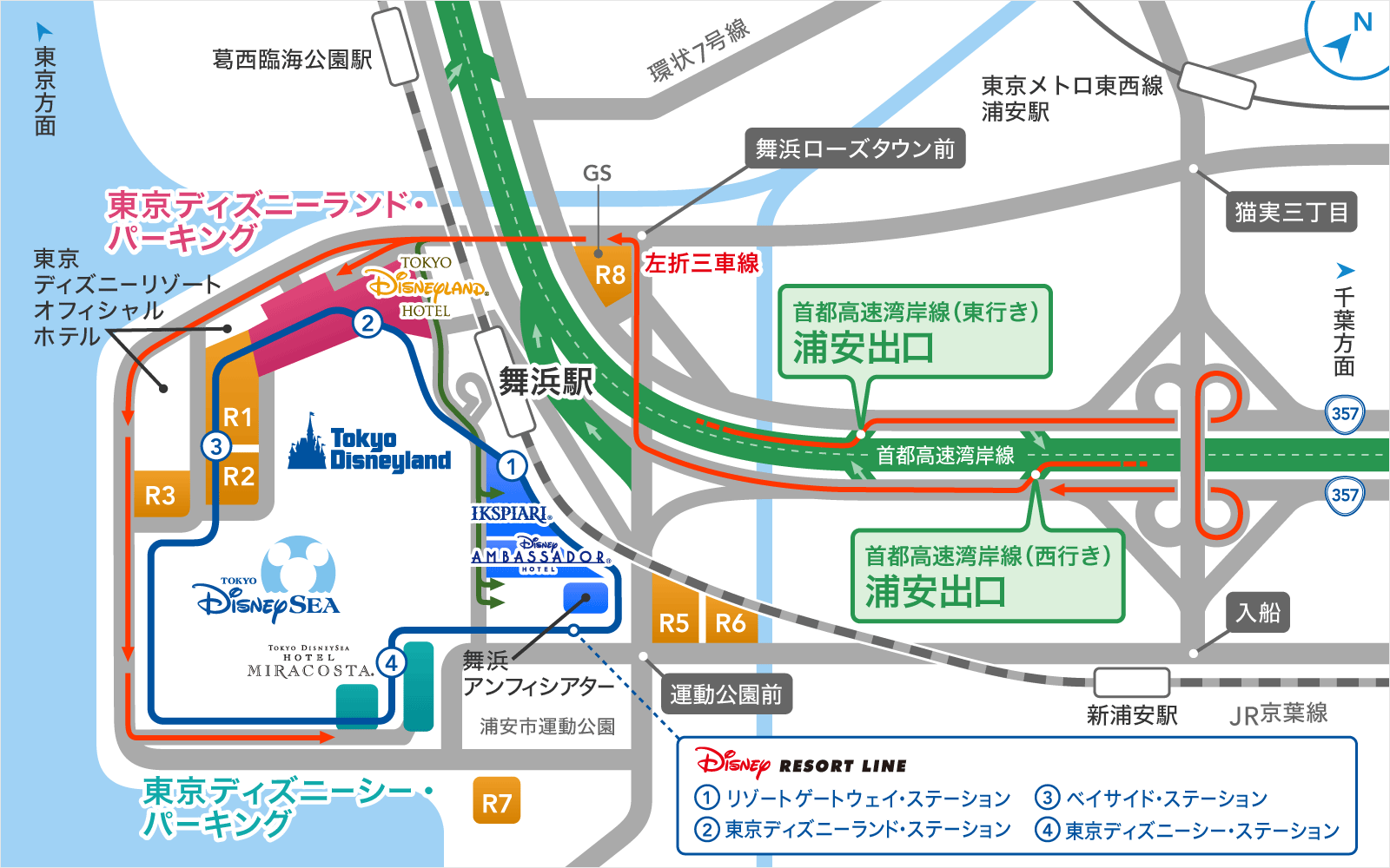 東京ディズニーリゾートパーキングマップの画像