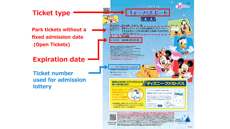 Park tickets without a fixed admission date (Open Tickets)