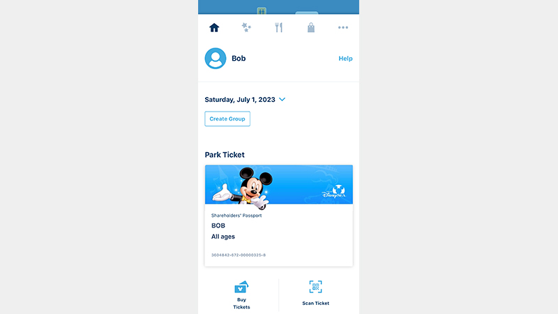 Your ticket will be displayed under the reserved date on the top page.