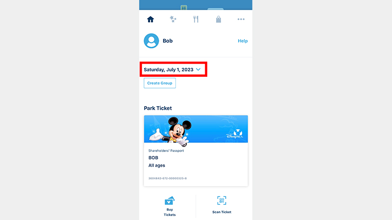 Activate the App, select the date reserved, and check the information on your ticket.