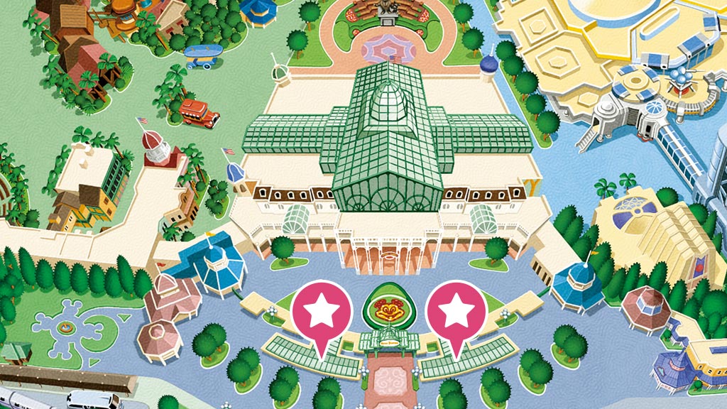 東京ディズニーランドのパークチケット販売窓口の地図
