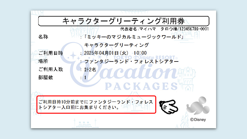 キャラクターグリーティング利用券の詳細